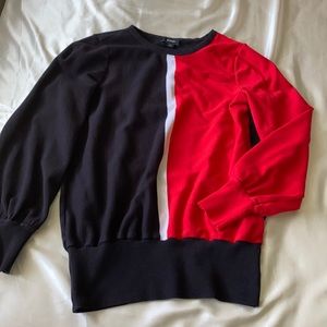 Alfani, S, black and red sweater